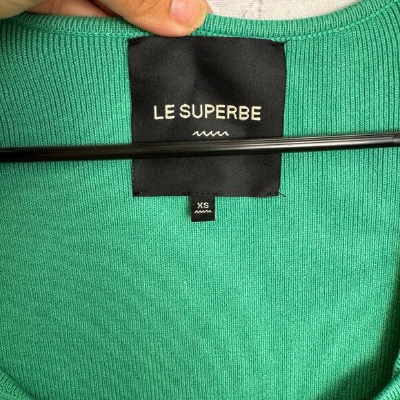 Rib Knit Bodycon Dress Le Superbe Midi‎ CutOut Green NWT - Picture 5 of 7